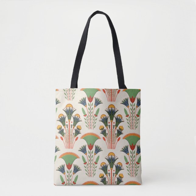 Tote Bag Ancien motif fleuri égyptien sans couture (Devant)