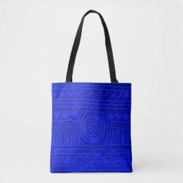 Tote Bag Ancien Motif mésopotamien sumérien bleu
