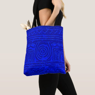 Tote Bag Ancien Motif mésopotamien sumérien bleu
