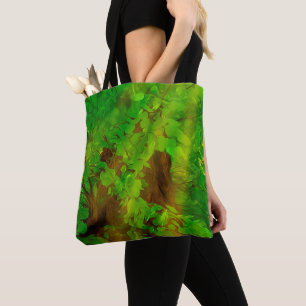 Tote Bag Ancienne Branche Épaisse Arbre Vert Et Soleil