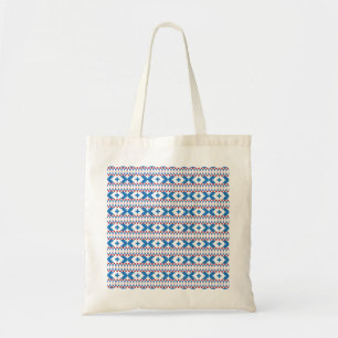 Tote Bag Anciens signes lettons bleu, rouge, blanc art popu