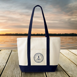 Tote Bag Ancre Bleue marine Nautique Nom du bateau personna