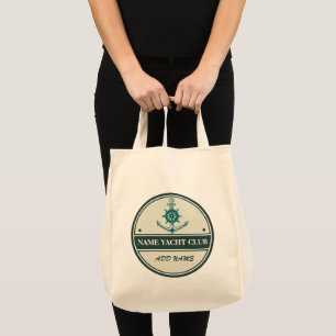 Tote Bag Ancre Bleue Nautique Bienvenue yacht de voile Bate