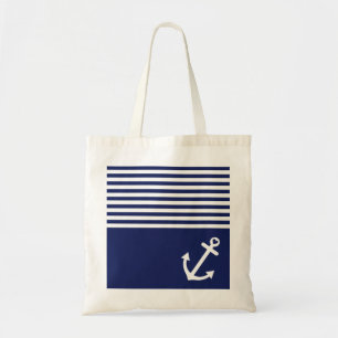 Tote Bag Ancre d'amour de bleu marine nautique
