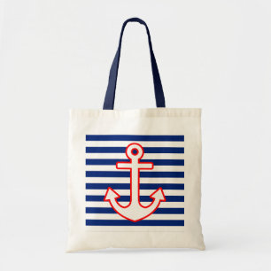 Tote Bag Ancre de style nautique sur les bandes