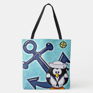 Tote Bag Ancre et pingouin