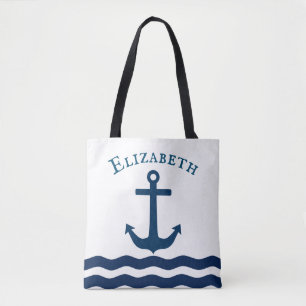 Tote Bag Ancre lisse Nautique Personnalisé