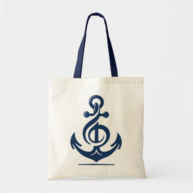 Tote Bag Ancre mélodie nautique (Devant)