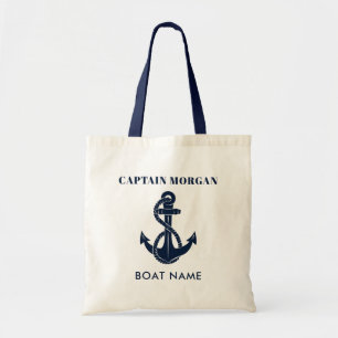 Tote Bag Ancre Naudtique Nom De Bateau Capitaine Personnali