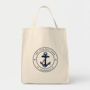 Tote Bag Ancre nautique moderne Nom du bateau Bateau Custom