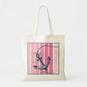 Tote Bag Ancre Nautique rose en détresse