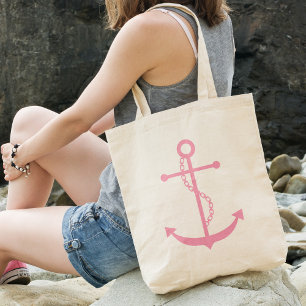 Tote Bag Ancre rose