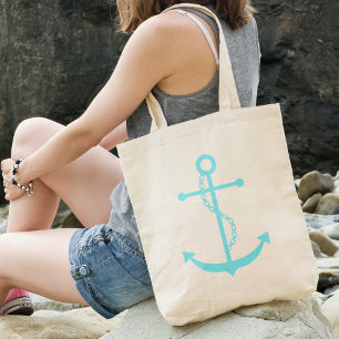 Tote Bag Ancre verte en bon état