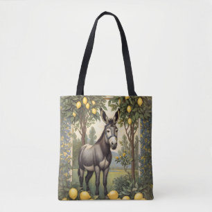 Tote Bag Âne vintage sous les citronniers