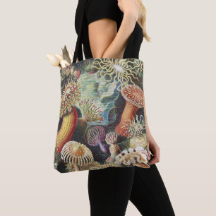 Tote Bag Anémones de mer de Haeckel Collage d'art de vie na