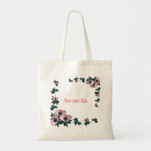Tote Bag Anémones roses, floral, soirée bachelorette, bride