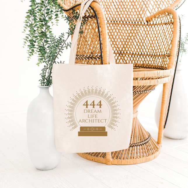 Tote Bag Angel Numbers 444 Dream Life Architect (Angel Number 444 Dream Life Architect Tote Bag for the Spiritual baddie.)