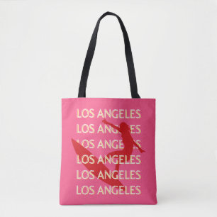 Tote Bag Angeles Travel Art, Californie, Travel Art, rose