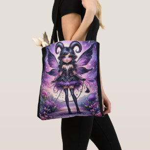 Tote Bag Angelina Purple Gothique Fée Scorpio Hornes Zodiac