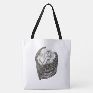Tote Bag Angels Kissing, noir et blanc Design