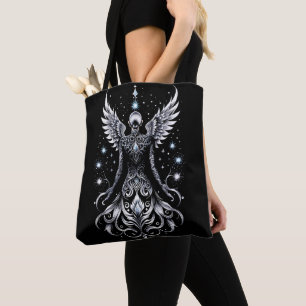 Tote Bag Angle De Tatouage Noir Et Argent