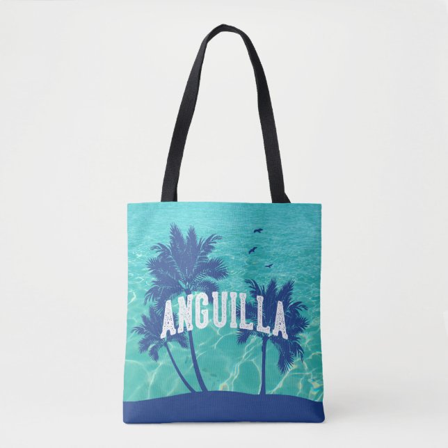 Tote Bag Anguilla Caribbean Palm Tree (Devant)