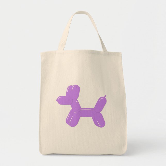 Tote Bag Animal de ballon de chien pourpre (Devant)