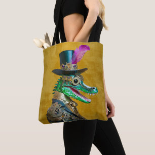 Tote Bag Animal de la fête Steampunk du Mardi Gras Alligato