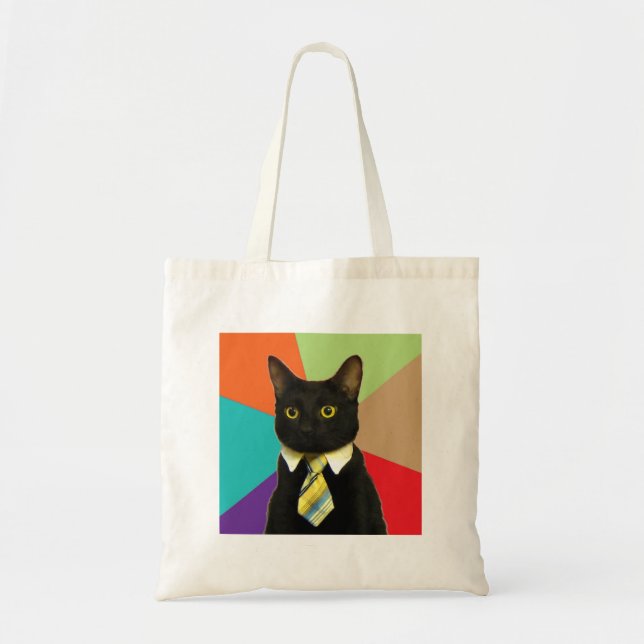 Tote Bag Animal Meme de conseil de chat d'affaires (Devant)