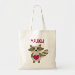 Tote Bag Animal mignon de région boisée de raton laveur