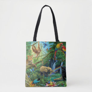 Tote Bag Animals living together throw pillow