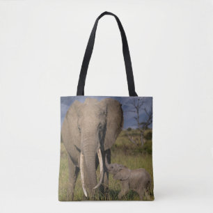 Tote Bag Animaux de bébés cutest Amama Elephant Avec Bébé