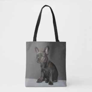Tote Bag Animaux de bébés cutest   Blue French Bulldog Pupp