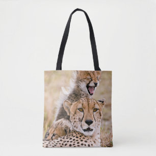 Tote Bag Animaux de bébés cutest   Cheetah Cat & Cub