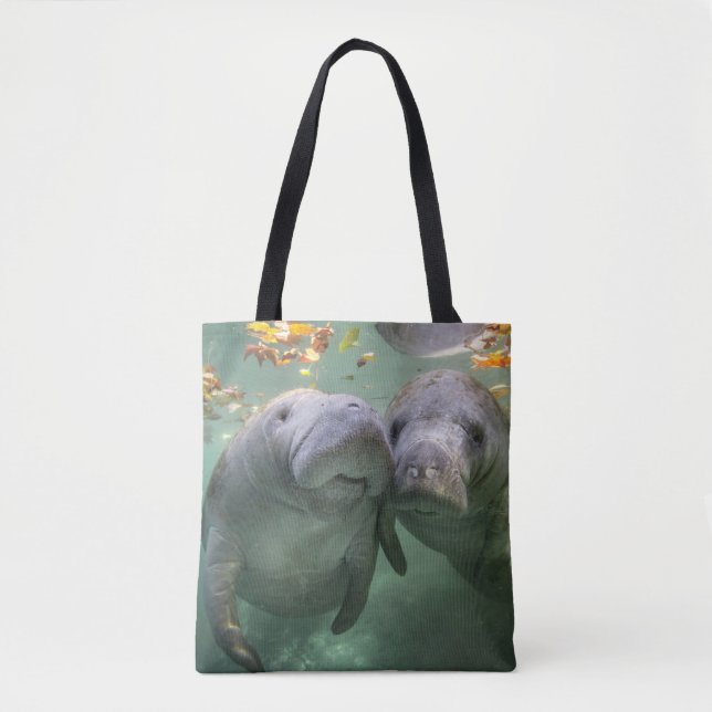 Tote Bag Animaux de bébés cutest | Deux Manatees (Devant)