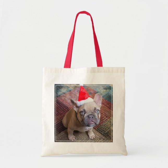 Tote Bag Animaux de bébés cutest | French Bulldog Christmas (Devant)