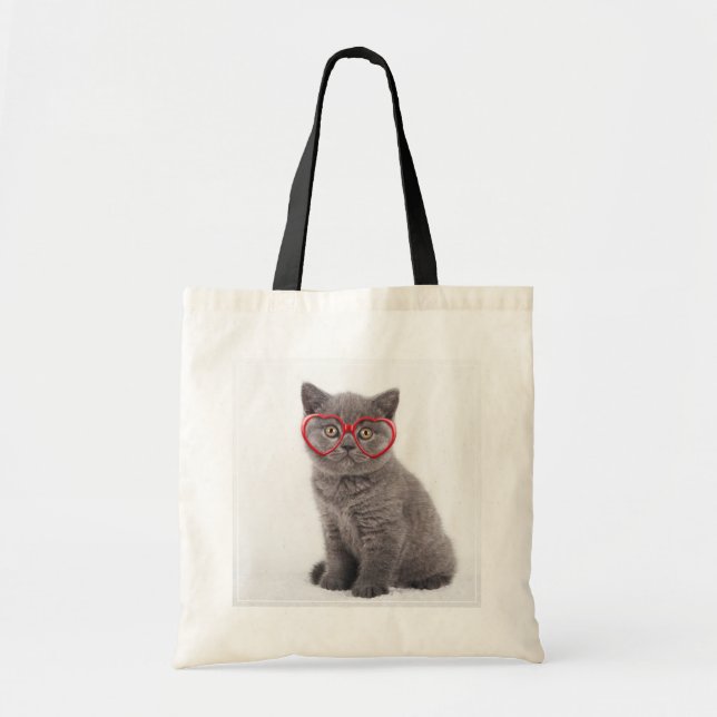 Tote Bag Animaux de bébés cutest | Lunettes cardiaques de c (Devant)
