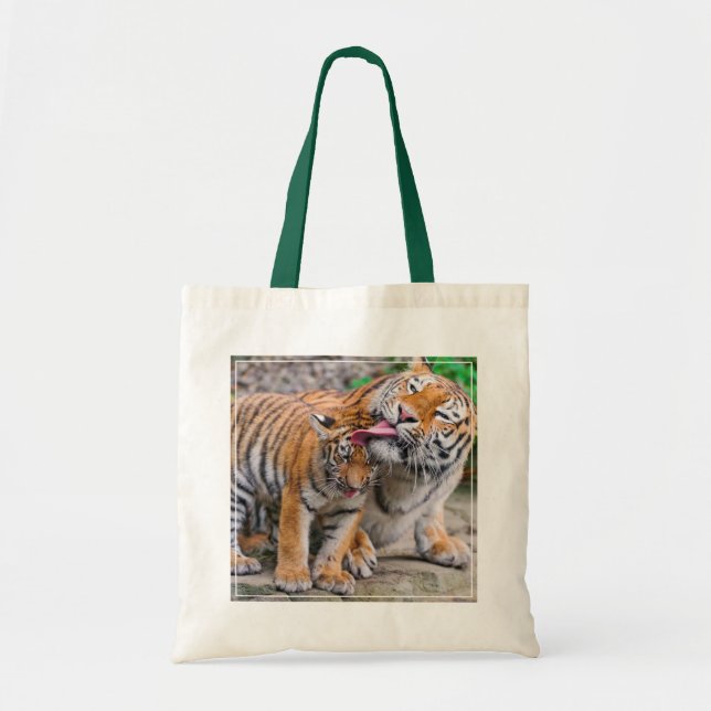 Tote Bag Animaux de bébés cutest | Sibérie Tiger Famille (Devant)
