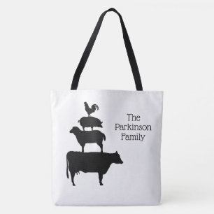 Tote Bag Animaux de ferme Famille Silhouette
