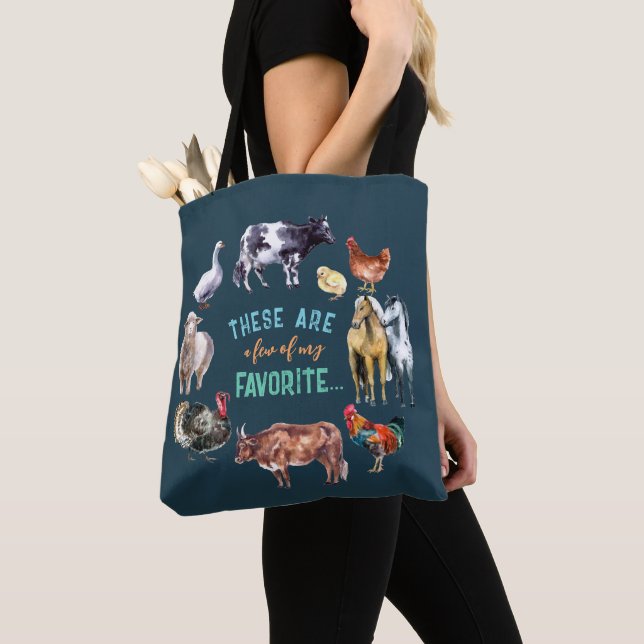 Tote Bag Animaux de ferme Voici quelques-uns de mes aquarel (De près)