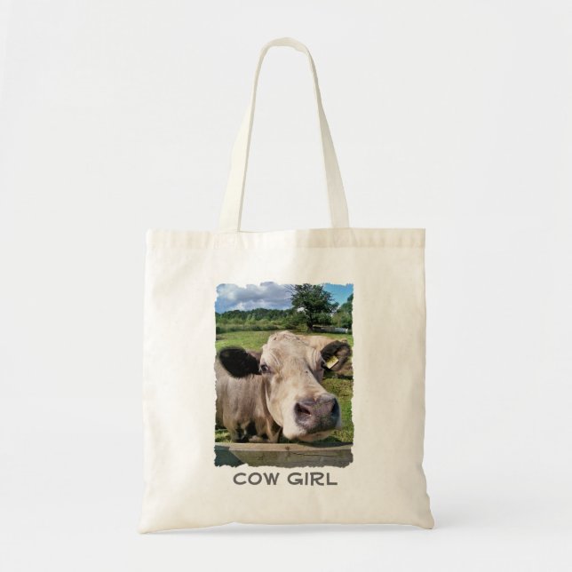 TOTE BAG ANIMAUX DE LA FERME, VACHE COUPÉE (Devant)