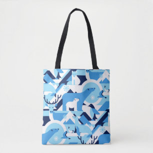 Tote Bag Animaux en Arctique, Polaire - motif abstrait, mer