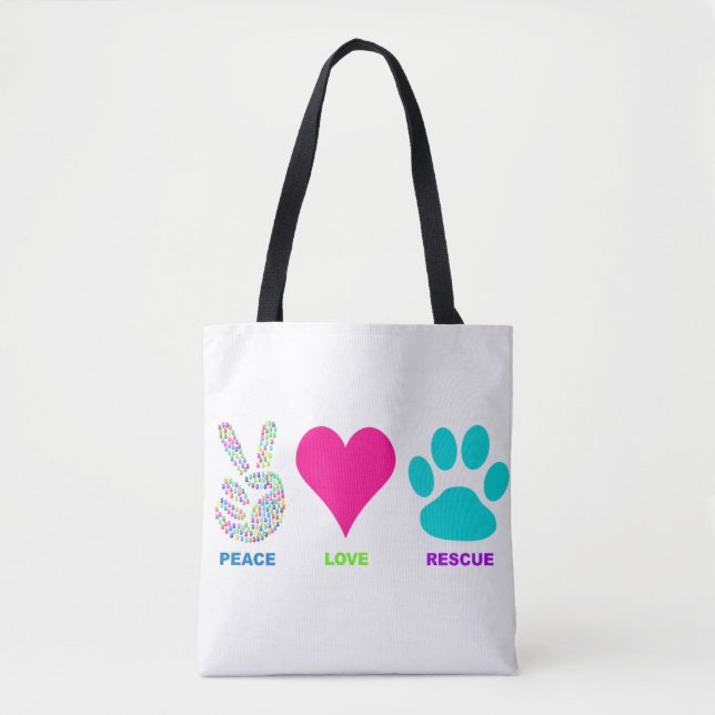 Tote Bag Animaux familiers de délivrance d'amour de paix (Devant)