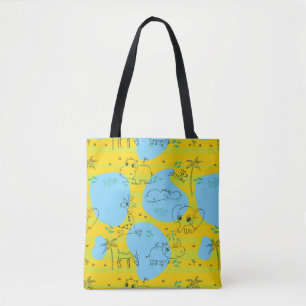 Tote Bag Animaux jouant l'arrière - plan de motif de béb