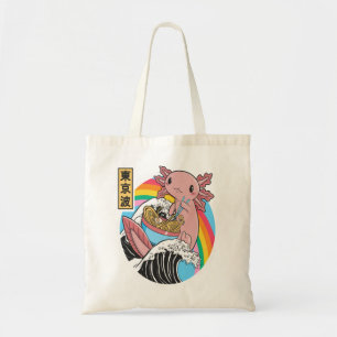 Tote Bag Anime Axolotl Waifu Who Love Anime Ramen And Sketc