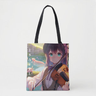 Tote Bag Anime Girl Jouer le violon Personnalisé