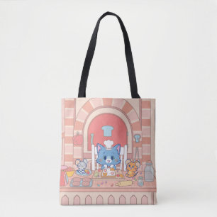 Tote Bag Anime Tom, Jerry et boulangerie Tuffy