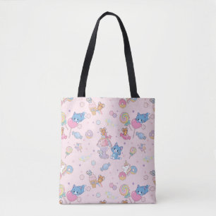 Tote Bag Anime Tom, Jerry et Tuffy Candyland Motif
