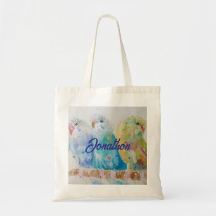 Tote Bag Anneau clé d'art de l'Australian Bird Budgie Water