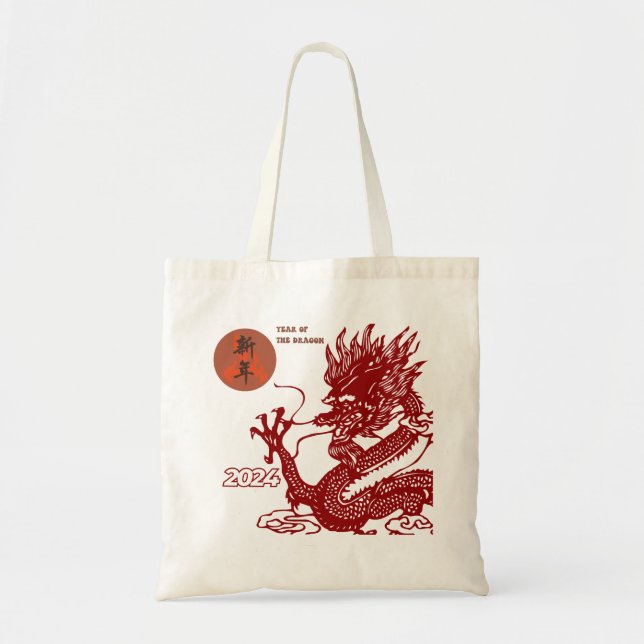 Tote Bag Année Du Dragon 2024 (Devant)